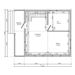 Двухэтажный каркасный дом с двумя спальнями 85м² (SK69)