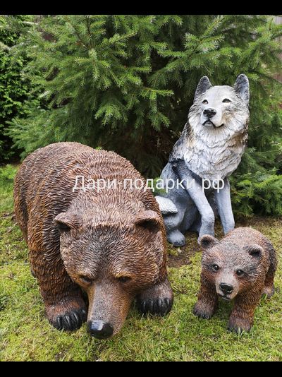 Волк  68*57см  6,5кг   полистоун Россия  5226/012026**