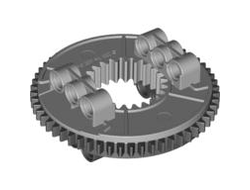 Technic Turntable 56 Tooth with Black Top 48452 / 48168, Light Bluish Gray (48452cx1 / 4624645)