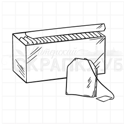 Штамп коробка с чайными пакетиками