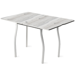 Дуэт 4 Стол обеденный 600*800 раскладной дуб канадский/белый муар 1,1