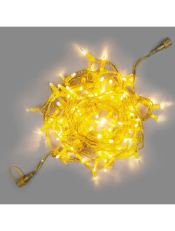 Гирлянда Нить 24В тёплый свет, 10м, 100 LED, золотой провод, соединяемая, 24V, IP65