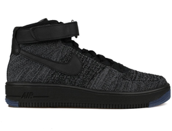 Nike Air Force Mid Flyknite Black (40-45) Арт. 014F