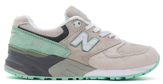 New balance 999 серые с бирюзовым женские (36-40) Арт. 005МF