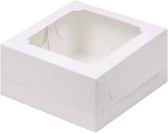 Коробка для бенто-торта с/о (белая), 140*140*80мм