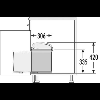 Встраиваемое ведро для мусора 15л Big-Box Hailo 3715-10