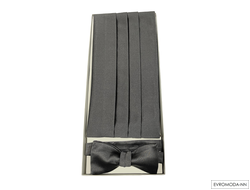 Кушак мужской серый, комплект с бабочкой р. М