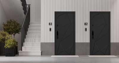 Стальная дверь   Обсидиан 3D (биометрический замок Smart lock Y23). Заказная модель.