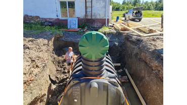 Установка накопительной емкости под стоки 8 500 литров в Архангельске.
