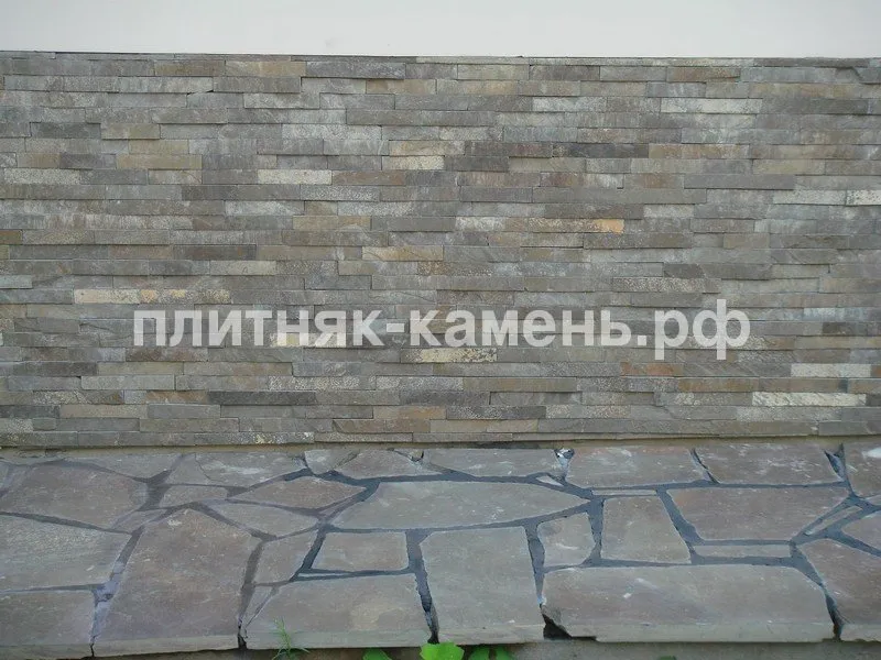 облицовка цоколя плитняком, природным камнем