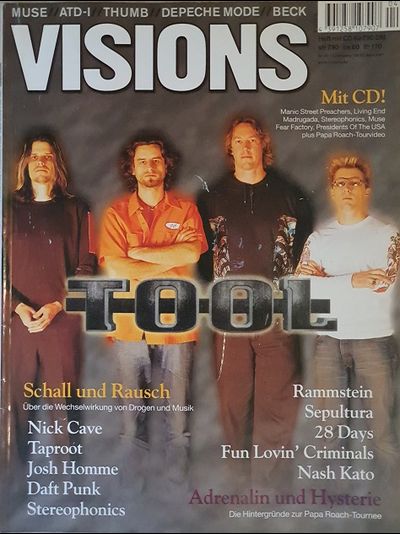 Visions Magazine April 2001 Tool, Muse, Depeche Mode, Иностранные музыкальные журналы, Intpressshop