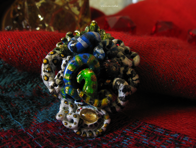 Коралловый Риф, Сказка Океании. Морская брошь из термоглины (волшебные украшения в морском стиле)