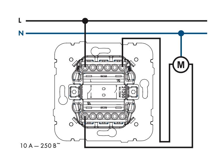 Схема подключения выключателя для жалюзи с фиксацией