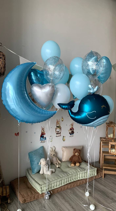 Сет шариков на выписку мальчика "Добро пожаловать домой" №4