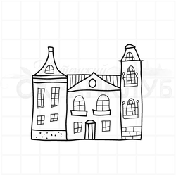 Штамп прозрачный маленькие кривые домики