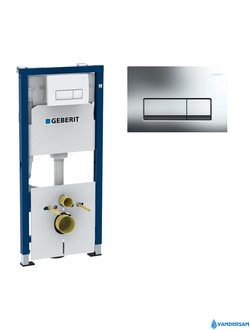 Инсталляция для подвесного унитаза GEBERIT  Duofix 458.128.21.1 с клавишей Delta, прямоугольные кноп