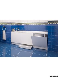 Водостойкий экран под ванну с выдвижным ящиком Метакам 1490*540-580 1690*560-600 белый