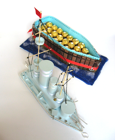 Корабли из конфет - подарок на заказ