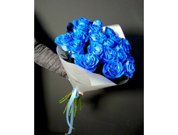 Синяя роза Эквадор 60 см. 21 шт