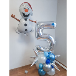 Композиция из шаров "Цифра на стойке. Холодное сердце"