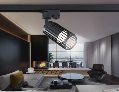 Трековый однофазный светильник со сменной лампой GL 5158 BK черный GU10 D60*120