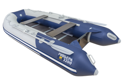 Моторная лодка Ривьера Компакт 3200 СК светло-серый/синий комби
