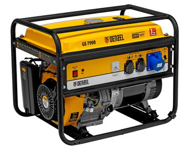 Бензиновый генератор 6,5 кВт, 220В/50Гц, 25 л DENZEL GE 7900 94638