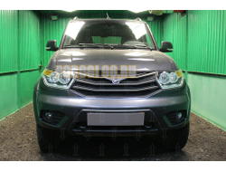 Защита радиатора УАЗ Патриот (рестайлинг 2) 2014-2016 (5 частей) black