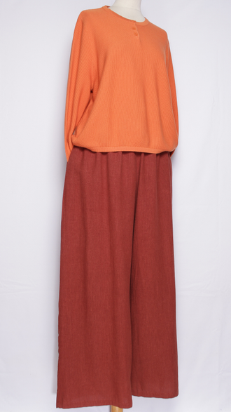 Брюки "Широкие палаццо крапива" терракот, мокко р.48-54