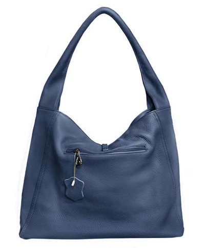 (АРТИКУЛ: 9513/1-82) СУМКА-МЕШОК ЖЕНСКАЯ, БОЛЬШАЯ, НАТУРАЛЬНАЯ КОЖА, СИНЯЯ, ЧЕРЕЗ ПЛЕЧО