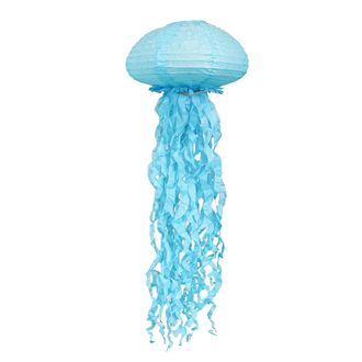 Бумажный фонарик медуза голубая