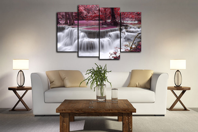 Модульная картина "Алый водопад"