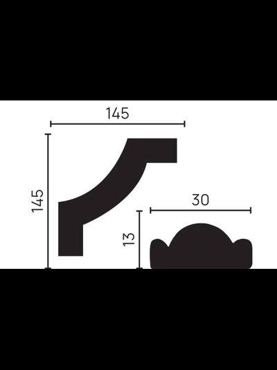 Угловой элемент DECOR-DIZAYN C1-157A к молдингу 157A, из дюрополимера, под покраску, 4шт