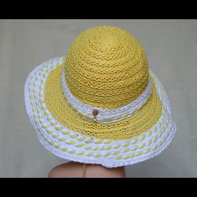 Желтая женская шляпа с белыми полями Vizio Италия 5710 FF2