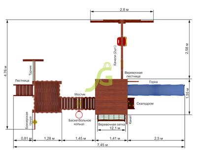 Детская площадка IgraGrad Панда Фани Мостик