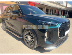 Пороги с накладным листом Папа Тюнинг d53 для CHERY Tiggo 9 2024-