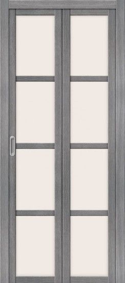 Межкомнатная складная дверь с Эко шпоном Твигги V4 Grey Veralinga