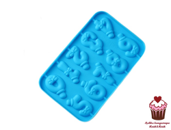 Форма для леденцов "Цифры-мальчики", 10 ячеек