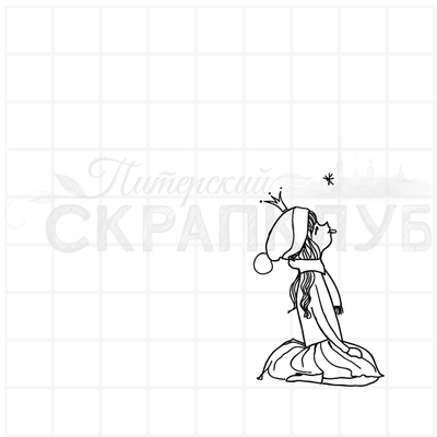 ФП штамп "Ловим снежинки" 1 (единорог)