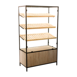 Деревянная витрина UNIVERSAL с тремя полками и стеклянными стенками