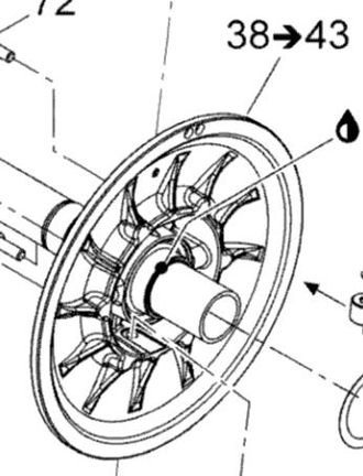 Фланец (щека/шкив) ведомого вариатора оригинальный BRP 417127100 для BRP LYNX/Ski-Doo