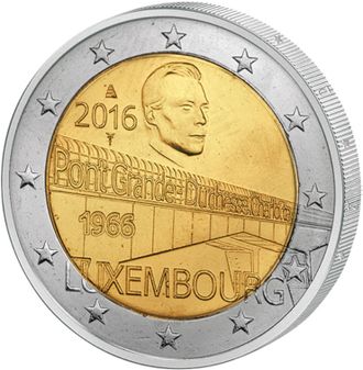 2 евро 50-летие моста великой герцогини Шарлотты, 2016 год