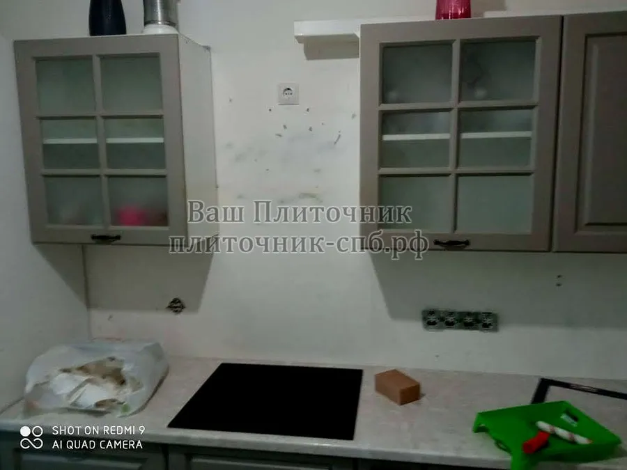 грунтование поверхности под укладку фартука из мозаики