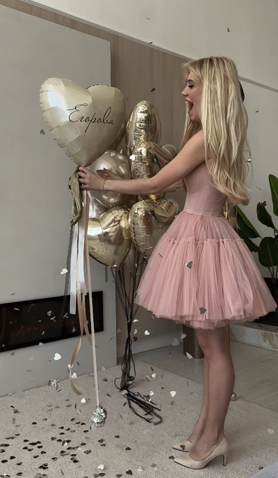 Шар хромированный с фамилиями 1 шт