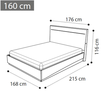 Кровать "luna" с подъёмным механизмом 160х200 см