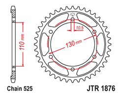 Звезда ведомая (45 зуб.) RK B5898-45 (Аналог: JTR1876.45) для мотоциклов Suzuki, Yamaha