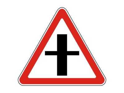 Знак дорожный 2.3.1 Пересечение с второстепенной дорогой