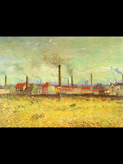 Картина обогреватель, репродукция Ван Гога Вид на фабрики Аньера со стороны Ке де Клиши
