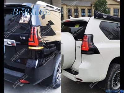 Стопы Toyota Land Cruiser Prado 150 2009-2024 с анимацией черные