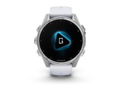 Умные часы Garmin Fenix 8 - 43 мм, AMOLED серебристый корпус, белый ремешок (010-02903-00)